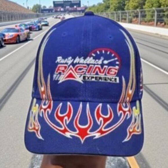 Head Shots Rusty Wallace Racing Experience Ball Cap Sports Hat Flames NASCAR - Picture 1 of 7